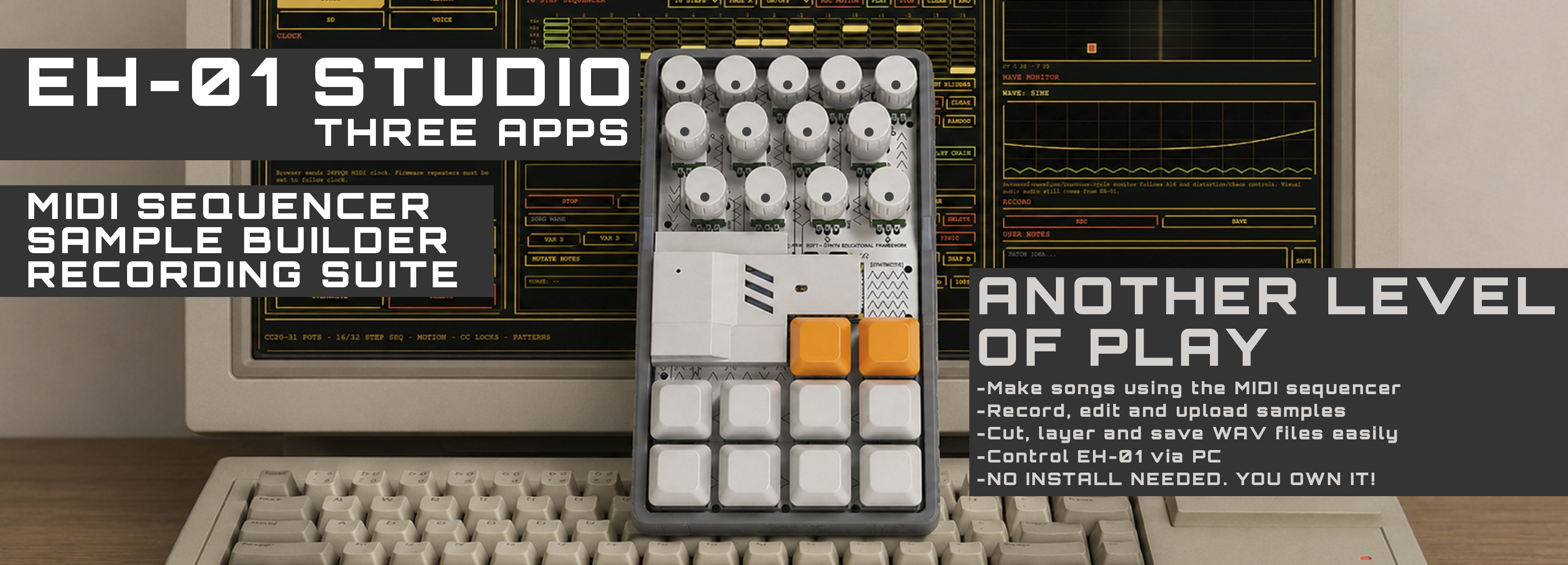 EH-01 Studio with MIDI sequencer, sample builder and recording suite